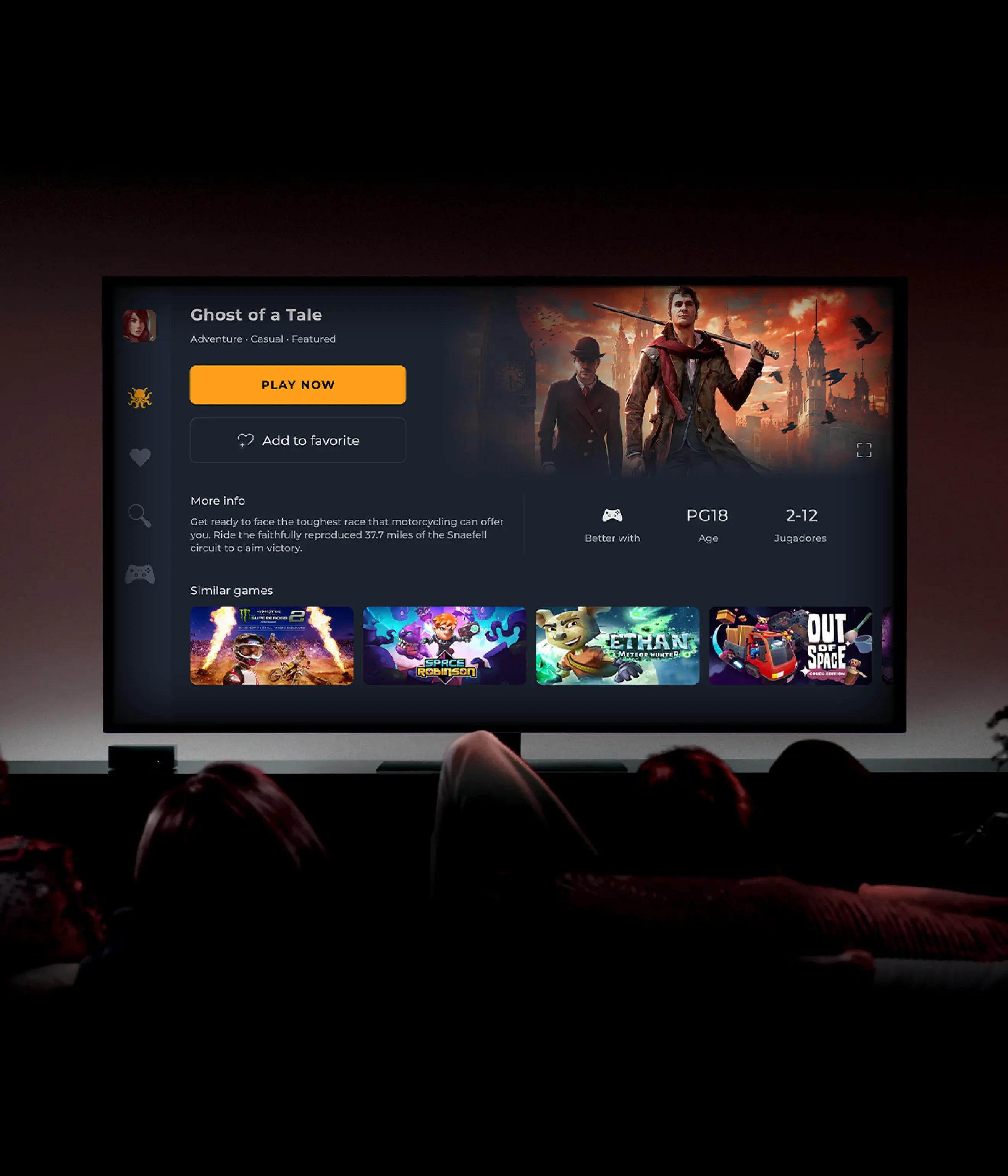 People watching content on SoraStream on the large screen