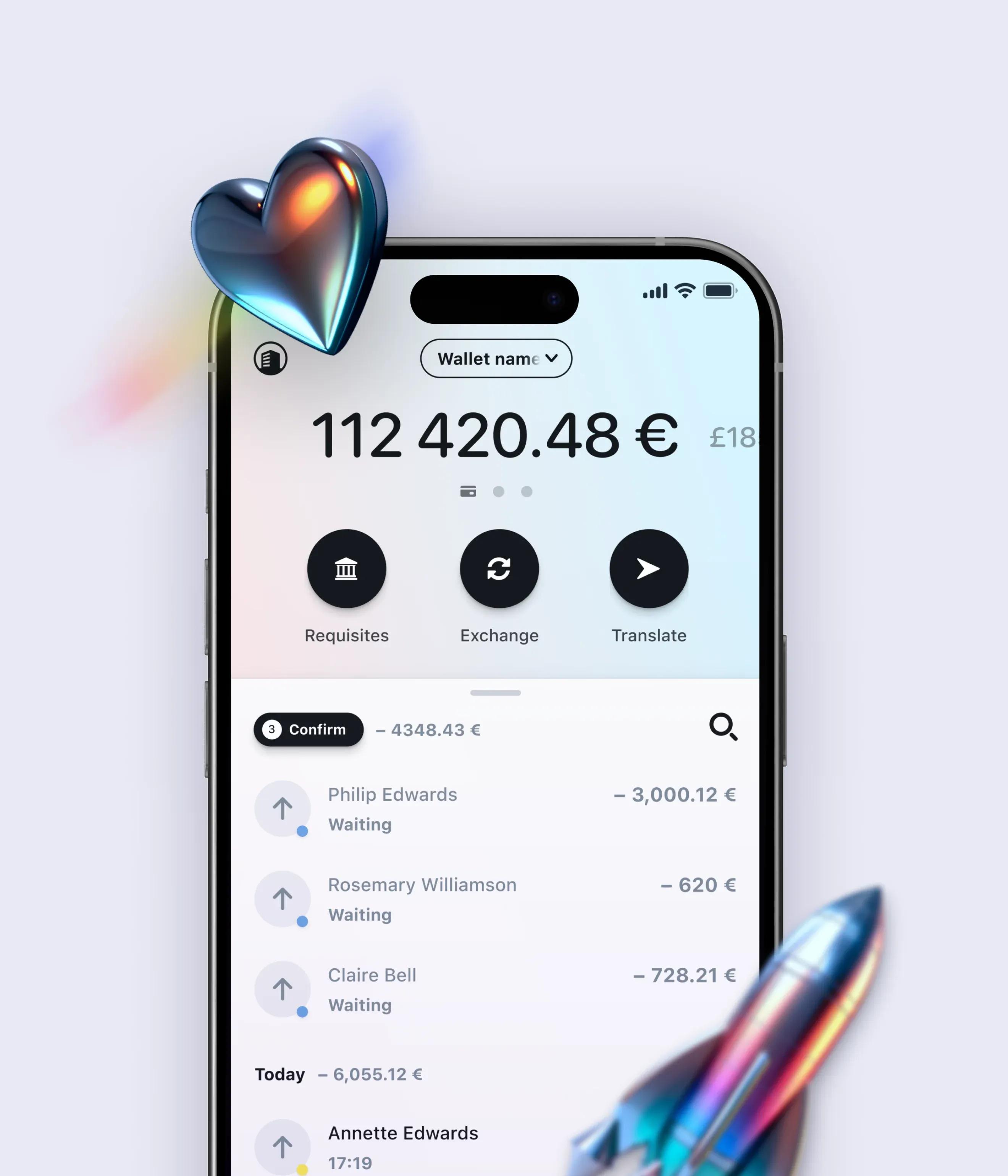 A mobile phone with opened Bilderings app